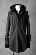 N/07 exclusive Combined Shirt-Jacket [ Stripe Denim×Fleecy Cotton ] (BLACK STRIPE x BLACK)