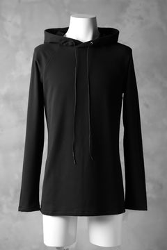 Load image into Gallery viewer, incarnation HOODED RAGLAN LONG SLEEVE TOPS / HIGH STRETCH COTTON (BLACK)