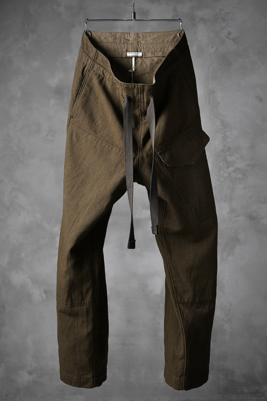 sus-sous wide trousers MK-1 / C60L40 4/1 cloth (BROWN KHAKI)