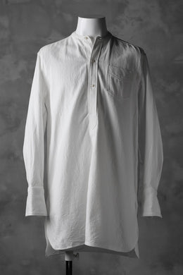 sus-sous band collar shirt #HOKKOH / C100 3/2 OX (WHITE)