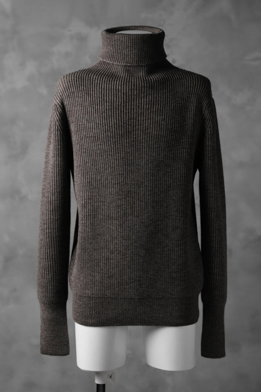 Load image into Gallery viewer, sus-sous fisherman turtle neck sweater / W100 5G Full (BROWN TOP)