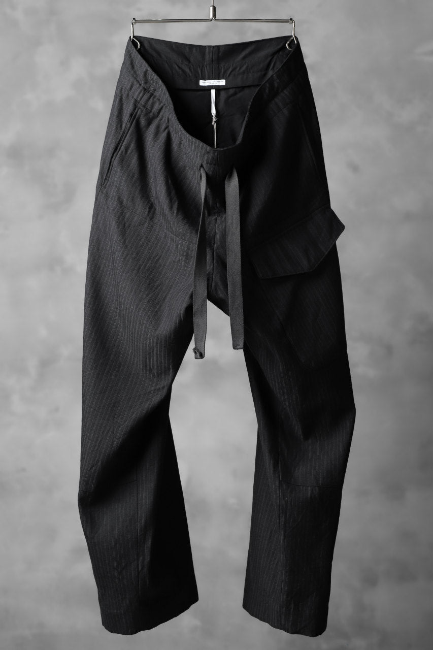 sus-sous wide trousers MK-1/ C55W45 Broken twill (CHARCOAL×STRIPE