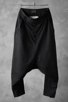 SOSNOVSKA exclusive NARROW CLOWN PANTS / SCRATCHED SILK (BLACK)