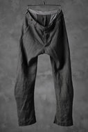 ierib SLIM STRAIGHT TROUSERS / PLANT DYED JP HEAVY LINEN (LOGWOOD x STEEL x MARIGOLD)