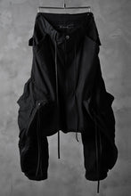 Load image into Gallery viewer, A.F ARTEFACT MILITARY SAROUEL WIDE PANTS / ZIP DOUBLE STRUCTURE (BLACK)