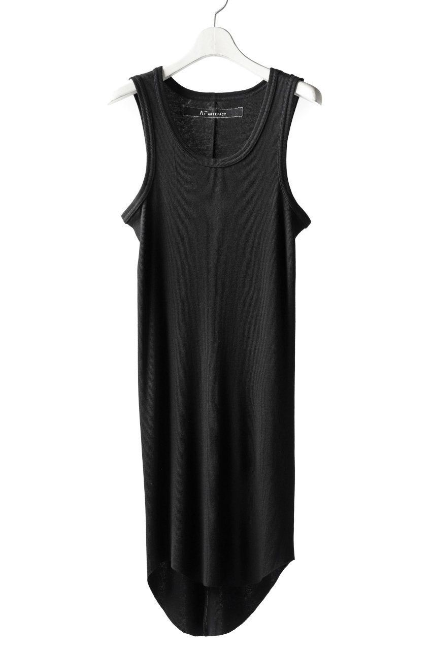 A.F ARTEFACT LONG TANK TOP / COTTON RIB (BLACK)