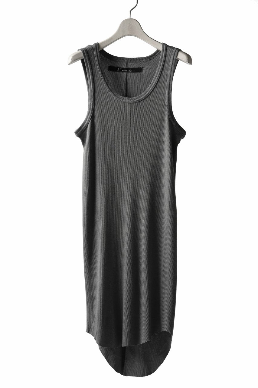 A.F ARTEFACT LONG TANK TOP / COTTON RIB (GREY)