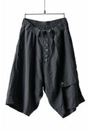 _vital covered pocket shorts / organic linen (DARK GREY)