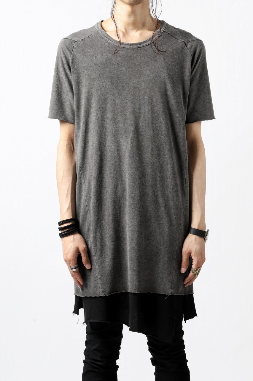 A.F ARTEFACT MULTI PANELED T-SHIRT / DYED COTTON JERSEY (GREY)