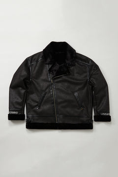 画像をギャラリービューアに読み込む, mastermind WORLD x ALPHA INDUSTRIES SYNTHETIC MOUTON HEAVY JACKET (BLACK)