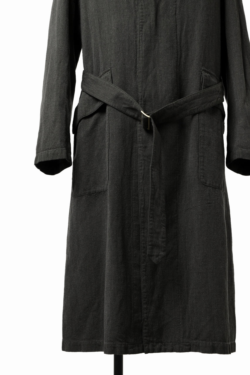 ISAMU KATAYAMA BACKLASH OVER COAT / GARMENT NATURAL DYED WOVEN + ELECTRIC HEATING LINER (LEAF)