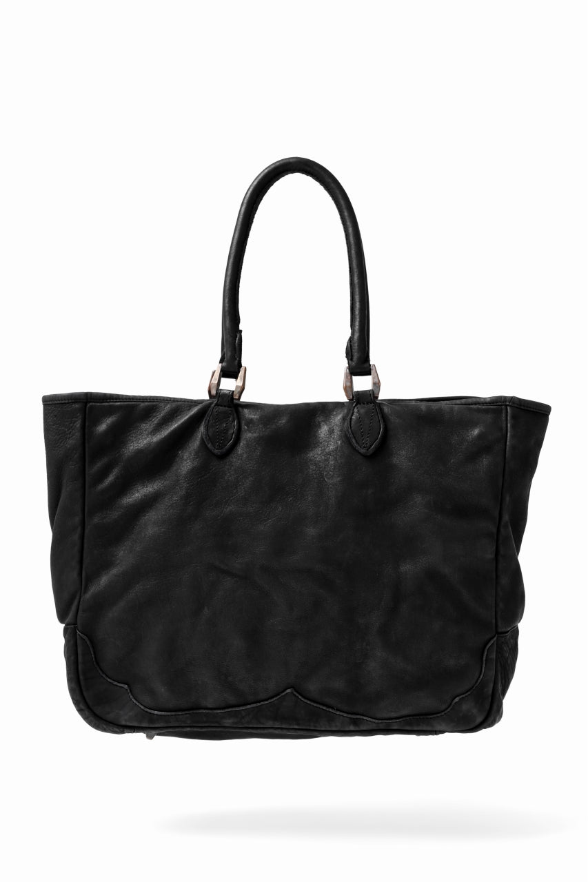 Load image into Gallery viewer, ISAMU KATAYAMA BACKLASH ZIP TOTE BAG / Rough Steer OBJECT DYED (BLACK)