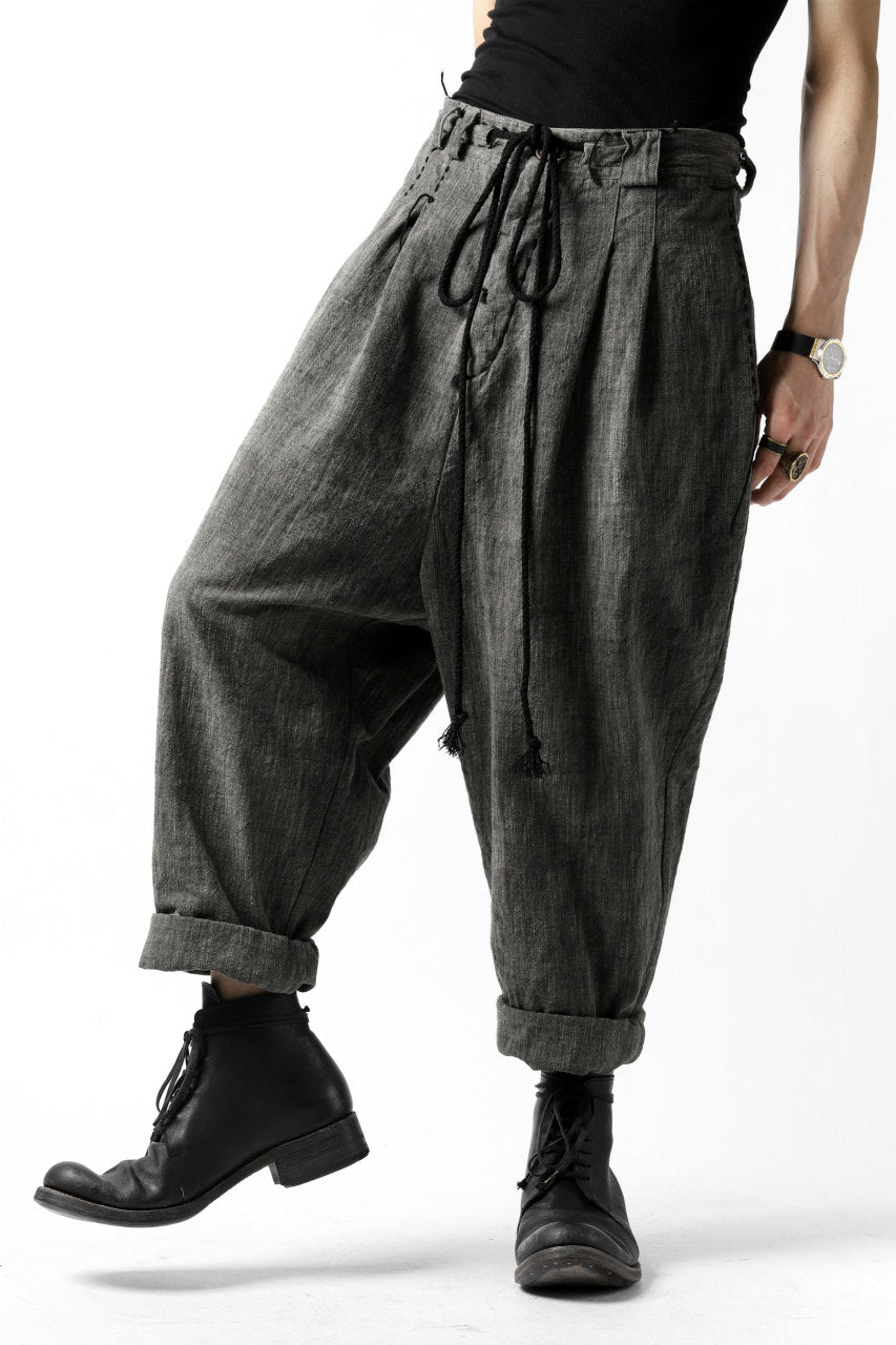 daska x LOOM exclucive wide tapered pants / organic cotton weave (sumi dyed)