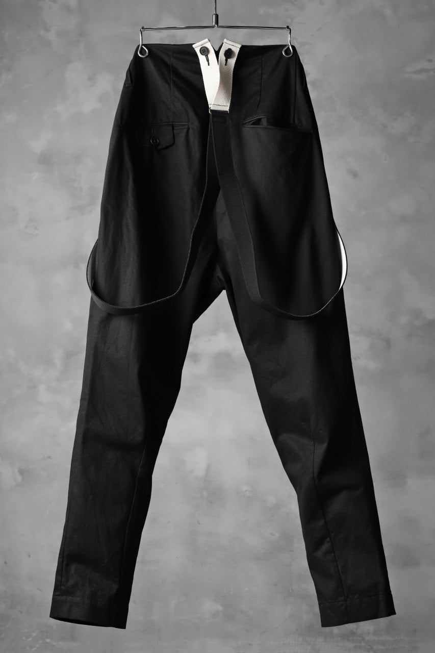 KLASICA MORROW HIGH RISE 3 TUCKED TAPERED TROUSERS / CHINO CLOTH (BLACK)