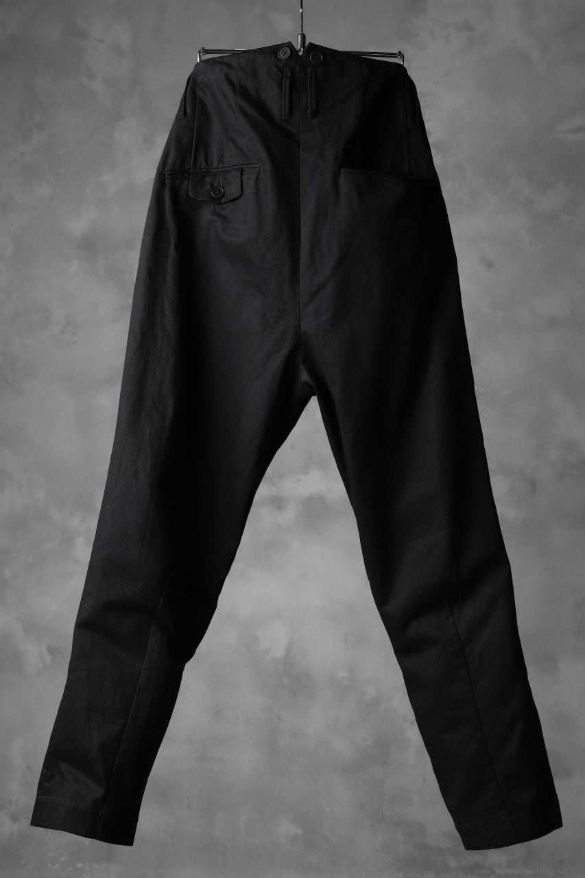 画像をギャラリービューアに読み込む, KLASICA MORROW HIGH RISE 3 TUCKED TAPERED TROUSERS / CHINO CLOTH (BLACK)