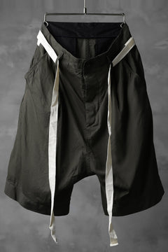 Load image into Gallery viewer, KLASICA GERALD-wv LOW CROTCH SHORTS / DOUBLE VOILE CLOTH (GARMENT WASHED) (OLIVE)