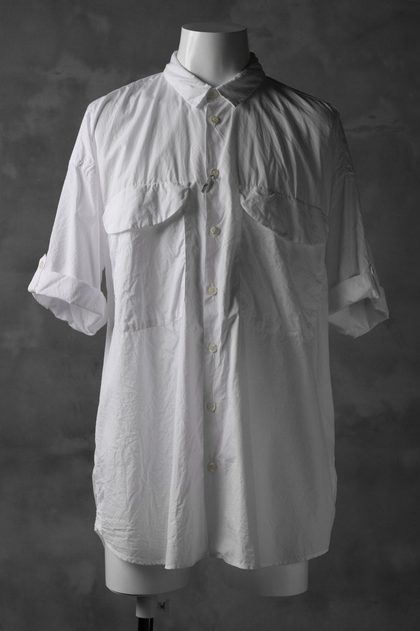 Load image into Gallery viewer, KLASICA LOOSE HALF SLEEVE SHIRT / BROAD CLOTH (GARMENT WASHED) (WHITE)