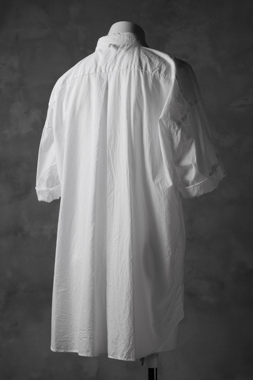KLASICA LOOSE HALF SLEEVE SHIRT / BROAD CLOTH (GARMENT WASHED) (WHITE)
