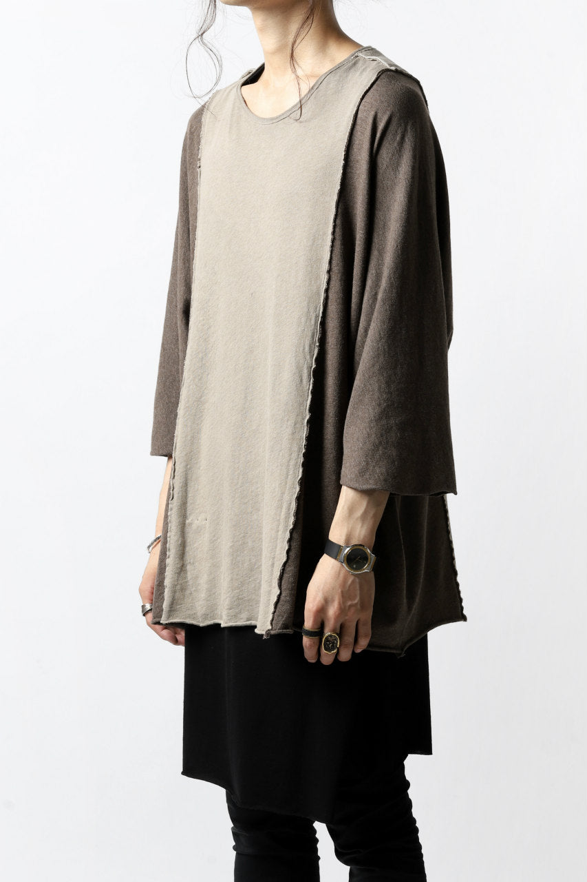 daska reversible dolman oversized tops without pocket / sumi dyed (BROWN-GREIGE)