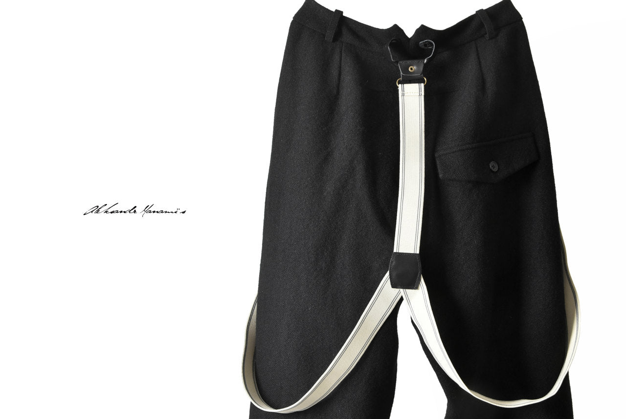 Aleksandr Manamis WOOL/LINEN WOVEN TAILORED PANT with SUSPENDERS