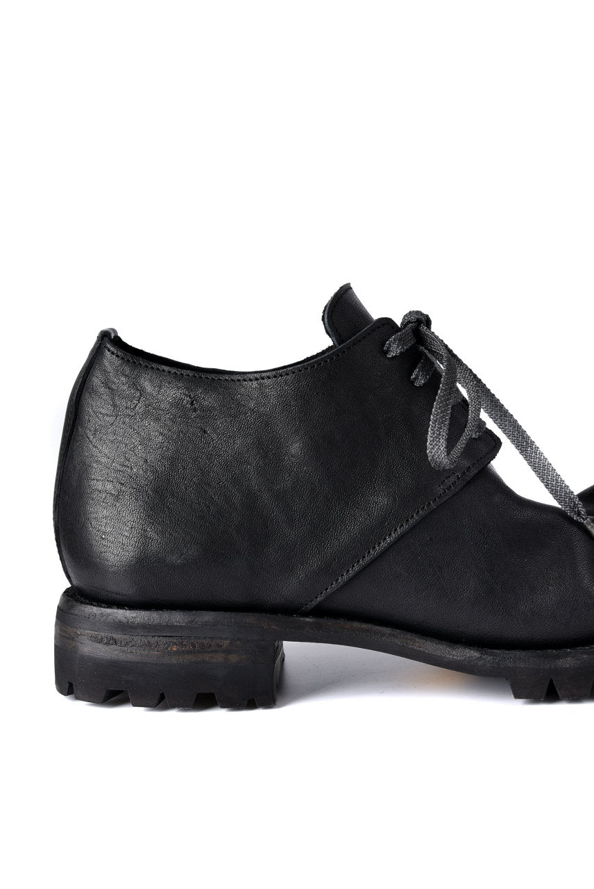 Portaille exclusive Derby Shoes / Heated Shrink Horse Leather / Vibram #100 (BLACK)