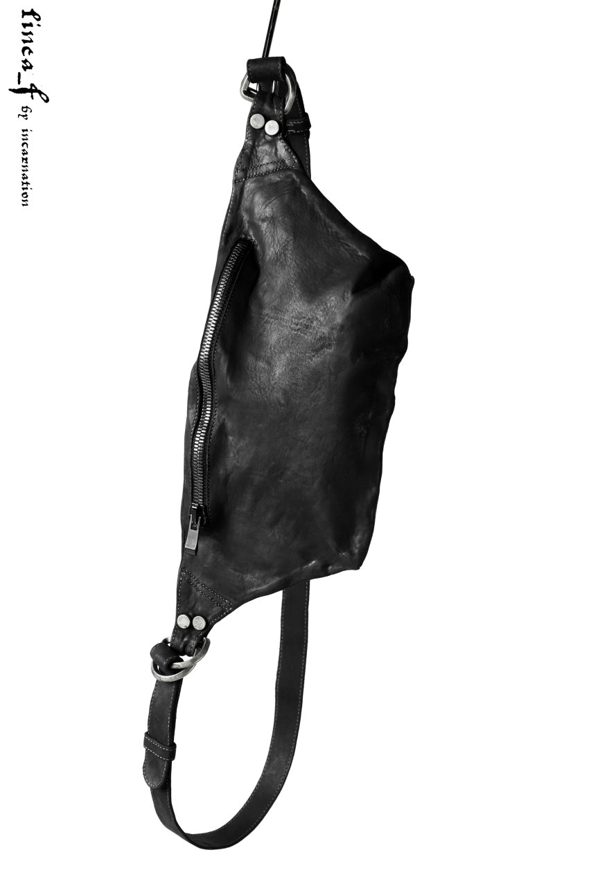 linea_f by incarnation Horse Nuback Leather Fanny Bag (BLACK)