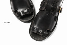 Load image into Gallery viewer, sus-sous sandal shoes / italy oiled cow leather *hand dyed (BLACK BROWN)