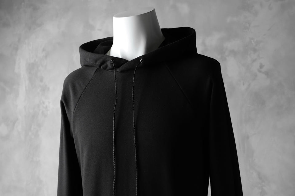 Load image into Gallery viewer, incarnation HOODED RAGLAN LONG SLEEVE TOPS / HIGH STRETCH COTTON (BLACK)