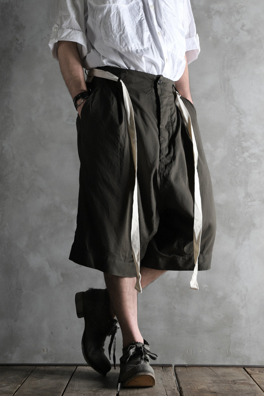 Load image into Gallery viewer, KLASICA GERALD-wv LOW CROTCH SHORTS / DOUBLE VOILE CLOTH (GARMENT WASHED) (OLIVE)