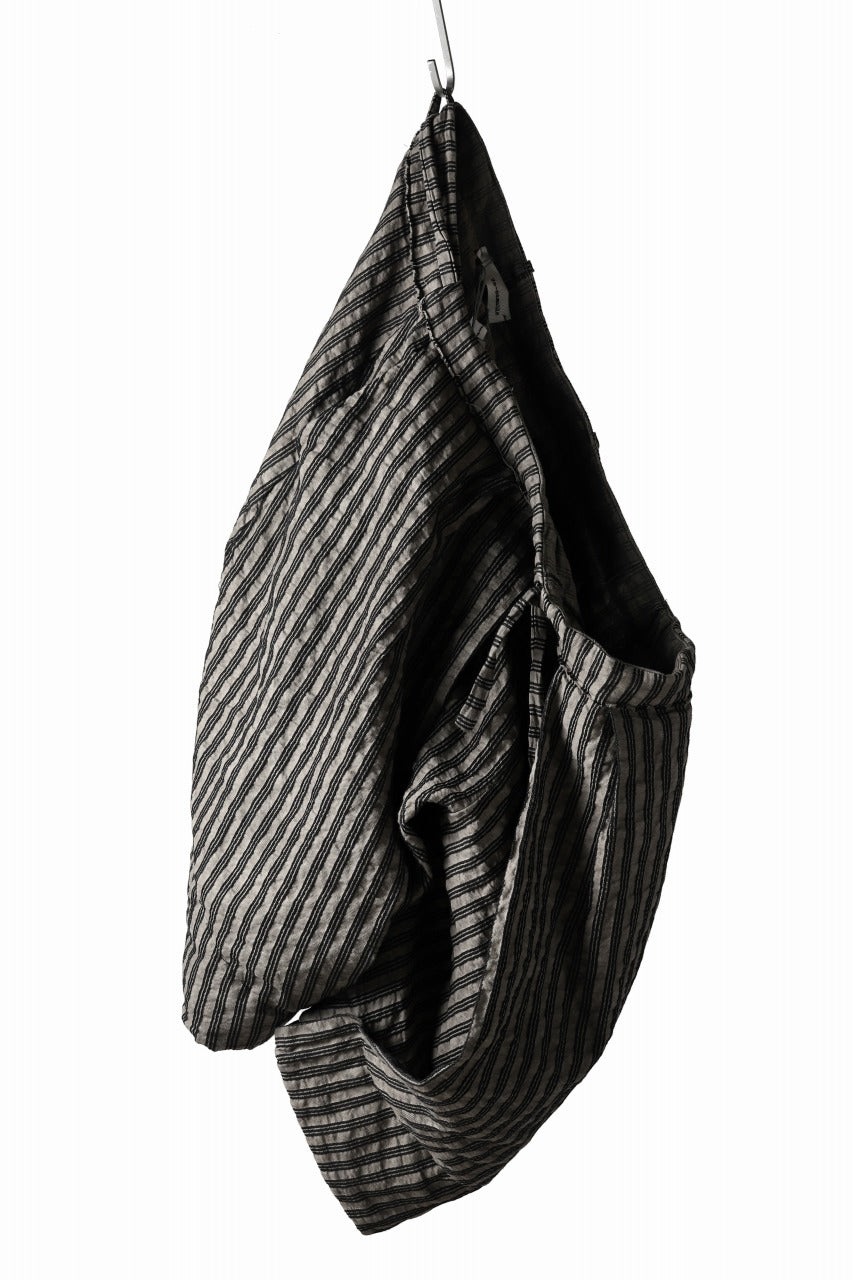 un-namable exclusive Tulip Wide Short Pants / Sarti Stripe (STRIPED BLACK×WOOD)