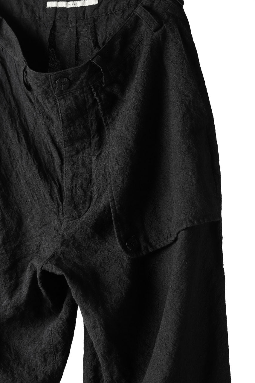 画像をギャラリービューアに読み込む, _vital exclusive covered pocket cropped pants / organic linen (BLACK)