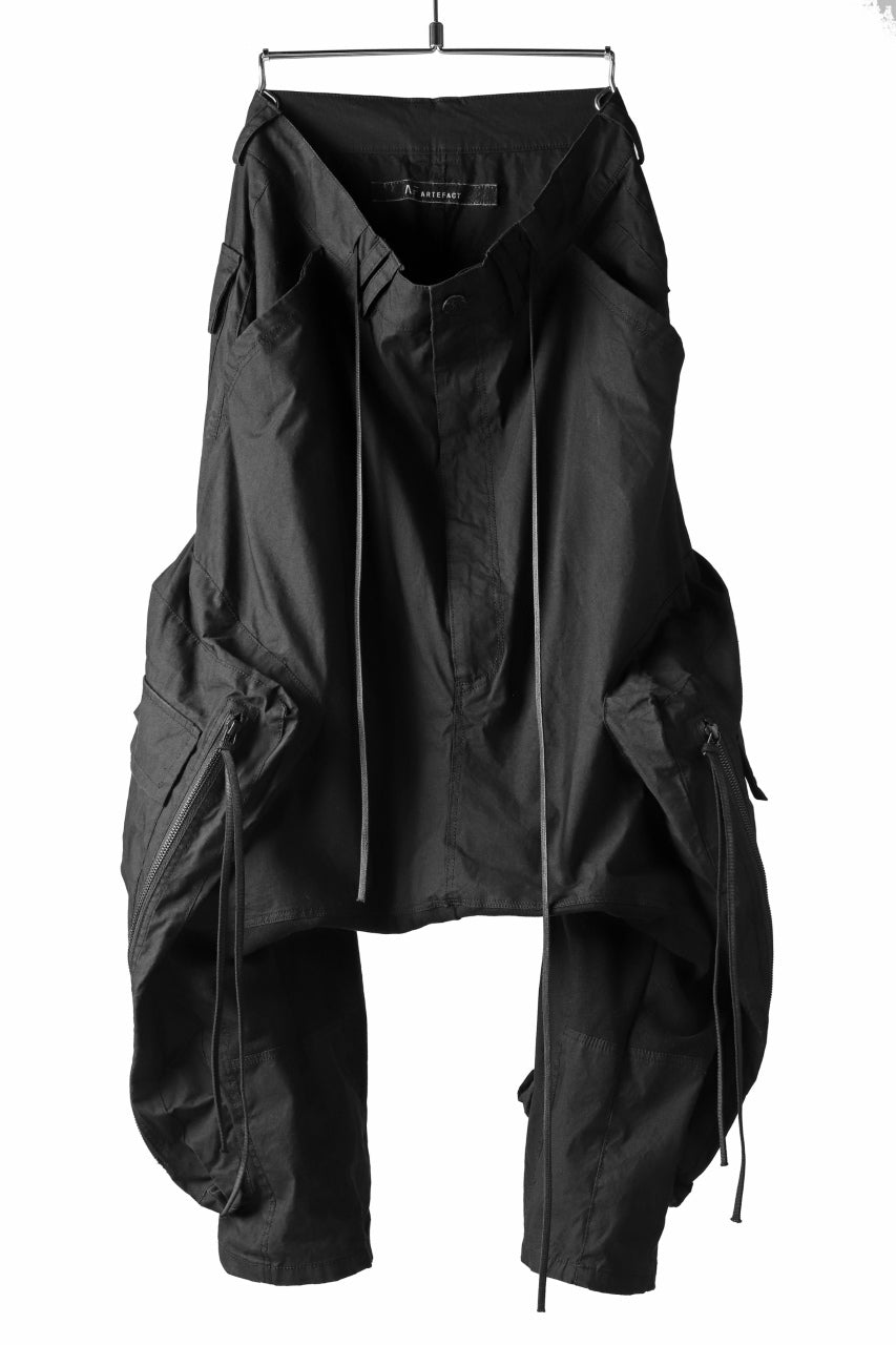 A.F ARTEFACT MILITARY SAROUEL WIDE PANTS / ZIP DOUBLE STRUCTURE (BLACK)