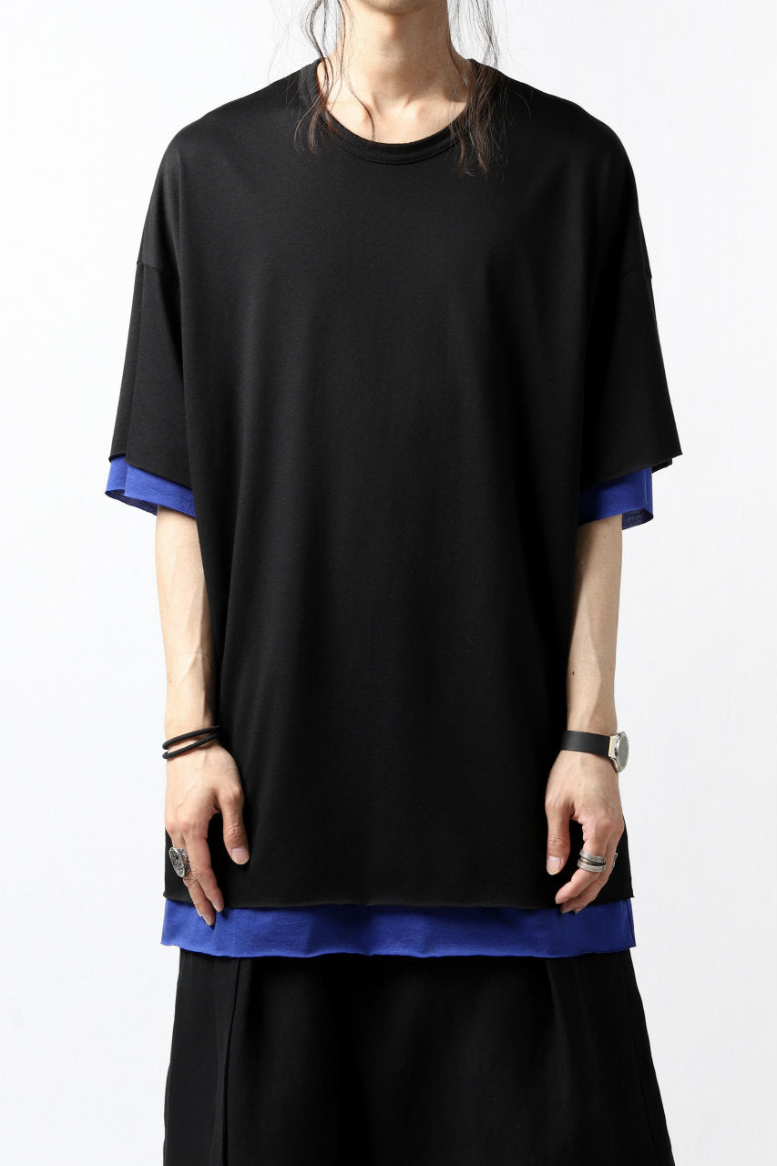 A.F ARTEFACT exclusive OVER SIZED LAYERED TEE (BLACK x NAVY)