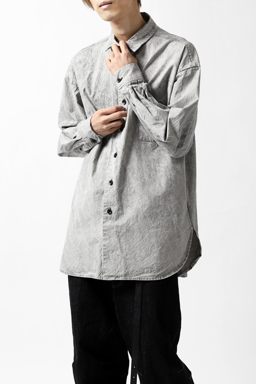 画像をギャラリービューアに読み込む, COLINA BIG MINIMAL SHIRT / ORGANIC SUPIMA COTTON BROX (STONE)