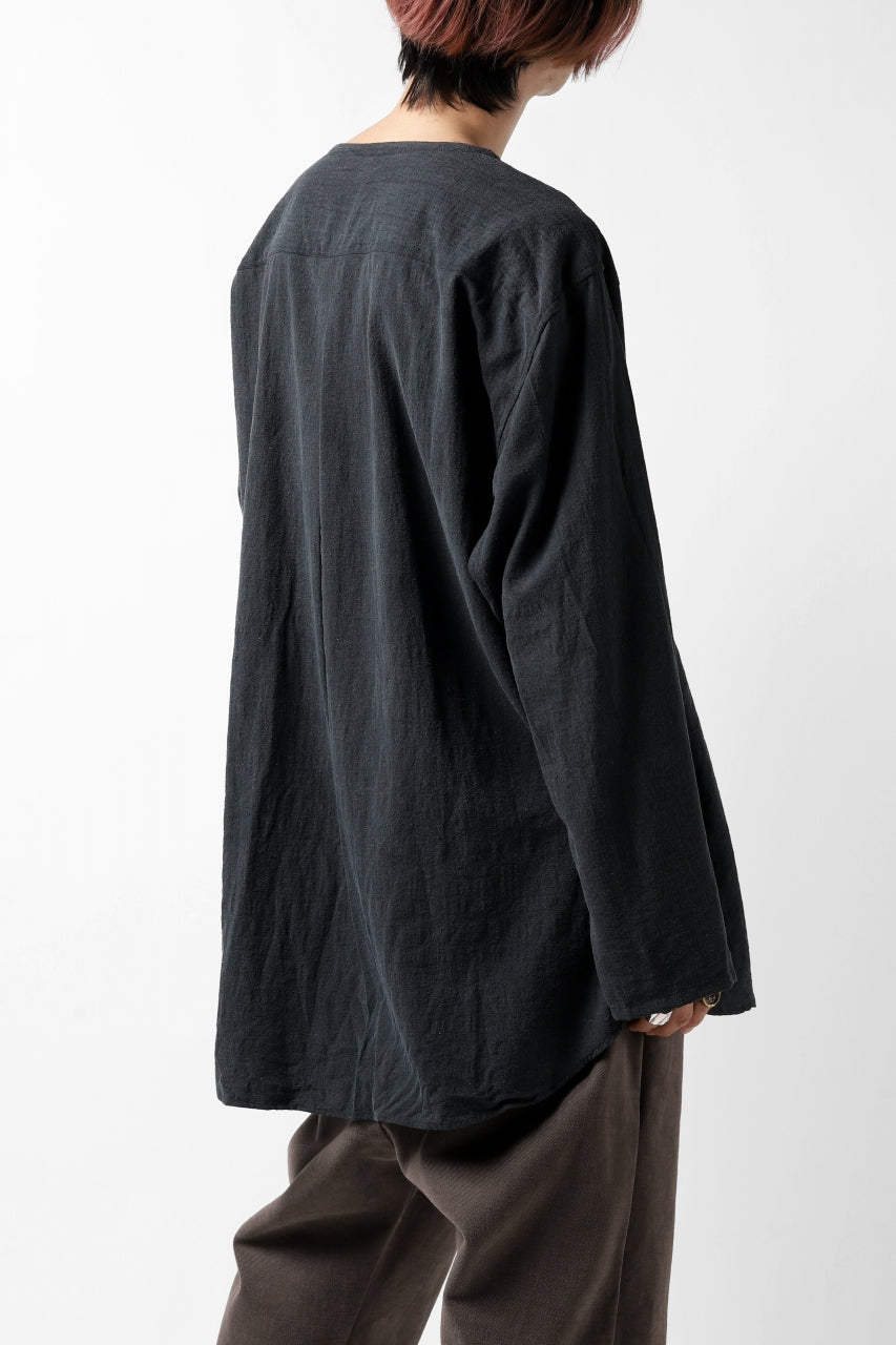 YUTA MATSUOKA exclusive minimal shirt / noil silk broad (BLACK)
