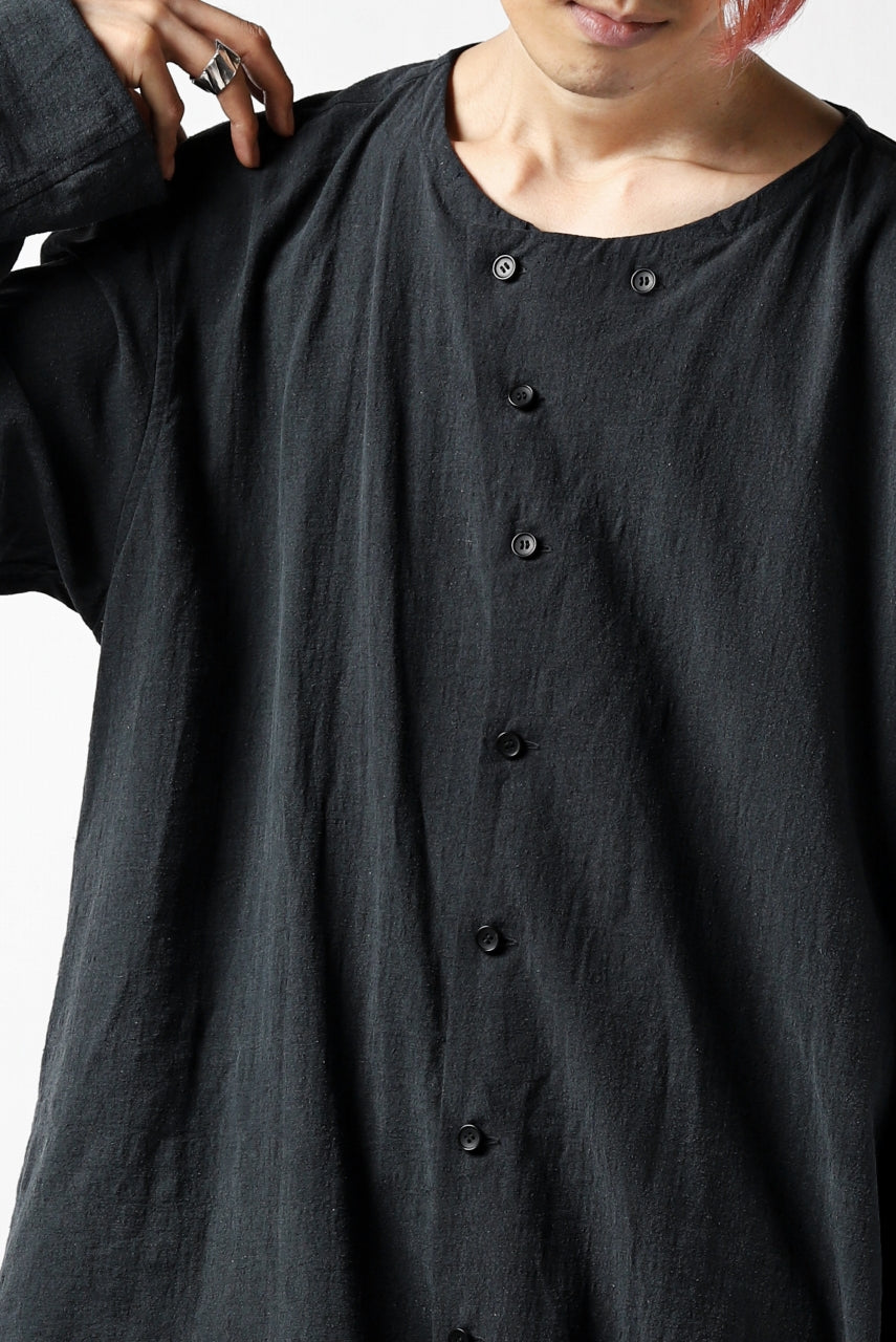 YUTA MATSUOKA exclusive minimal shirt / noil silk broad (BLACK)
