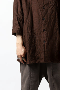 画像をギャラリービューアに読み込む, YUTA MATSUOKA minimal shirt / sulfur dyed washer linen (DARK RED)