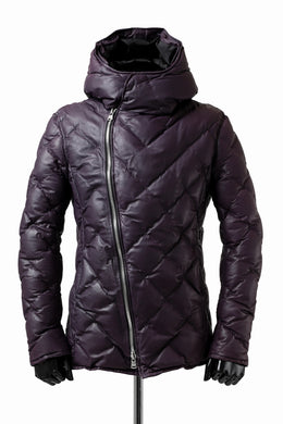 ISAMU KATAYAMA BACKLASH HOODED DOWN JACKET / [KANGAROO LEATHER / POLISH WHITE GOOSE] (PURPLE)