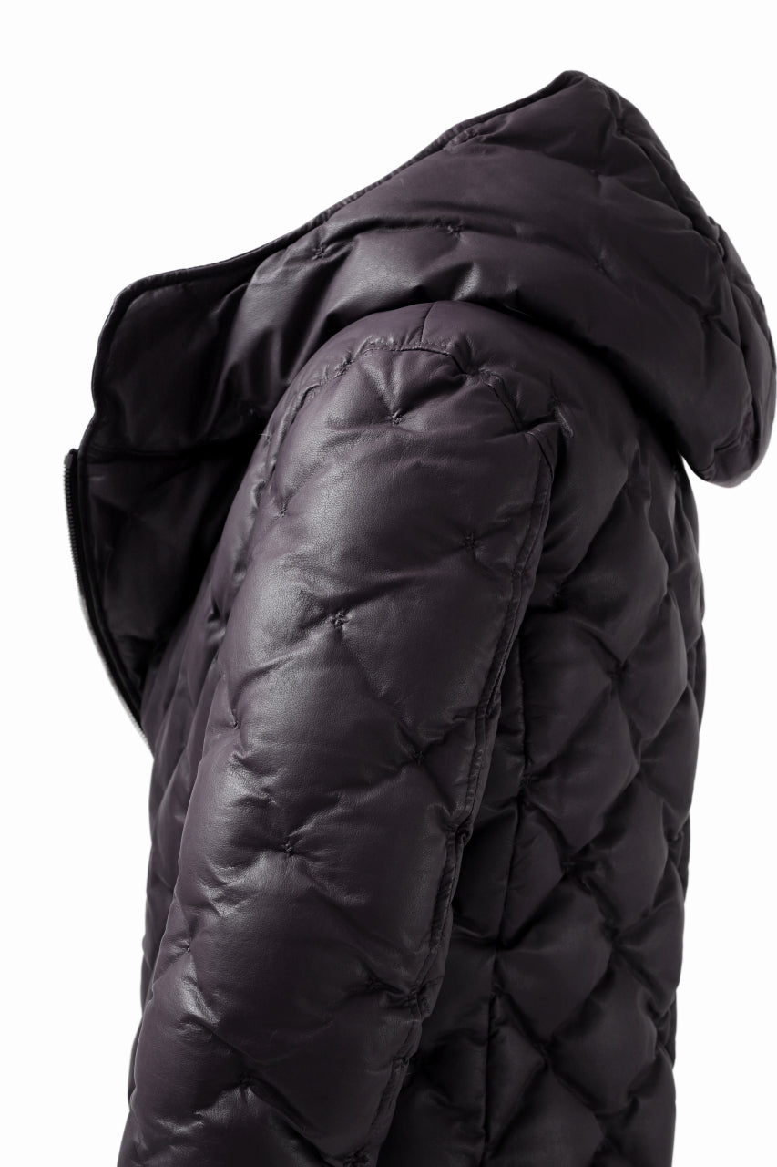 ISAMU KATAYAMA BACKLASH HOODED DOWN JACKET / KANGAROO + POLISH WHITE GOOSE (PURPLE)