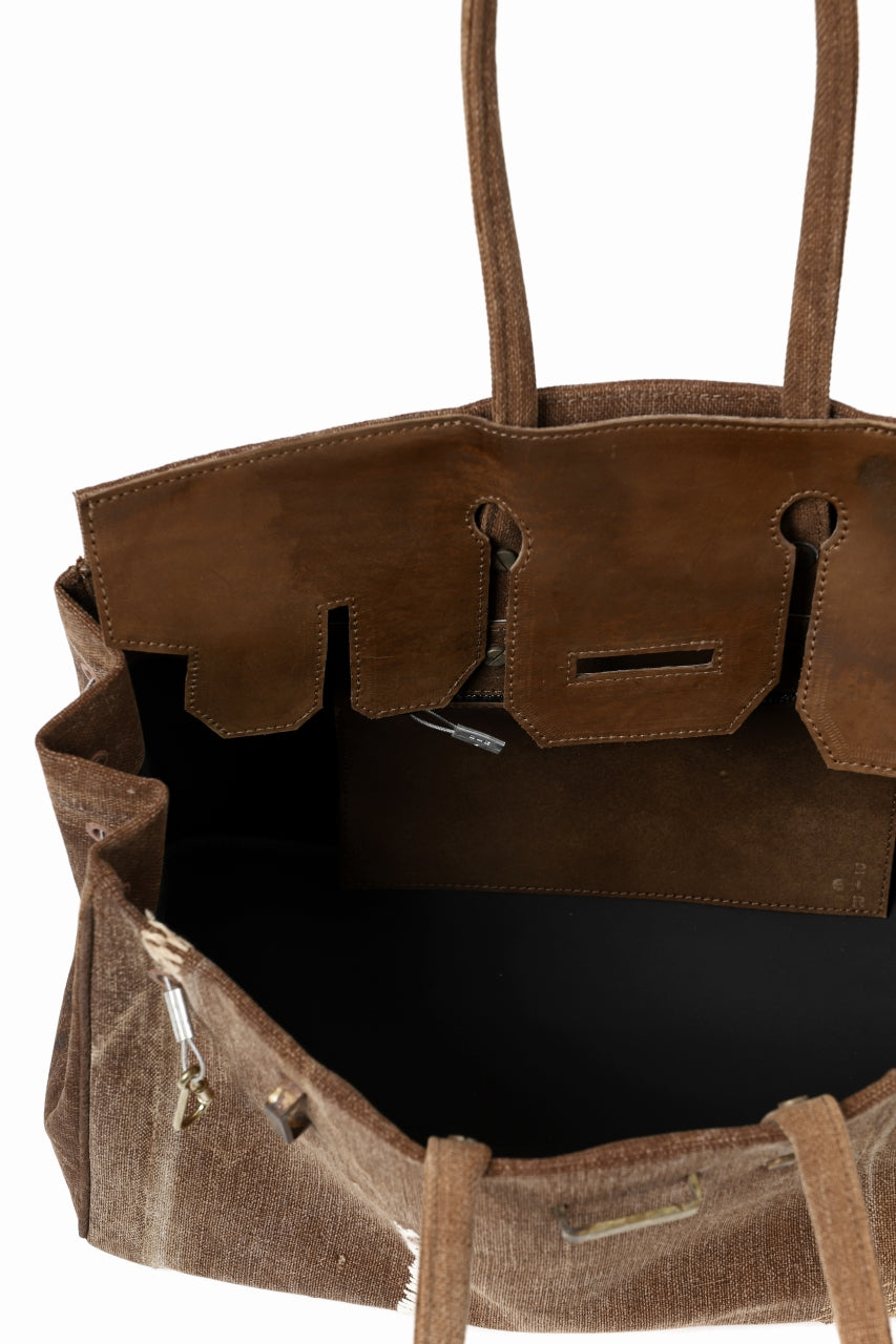Load image into Gallery viewer, ierib exclusive bark bag #40 / Vintage JP-Fabric + Cordovan (BROWN-A)