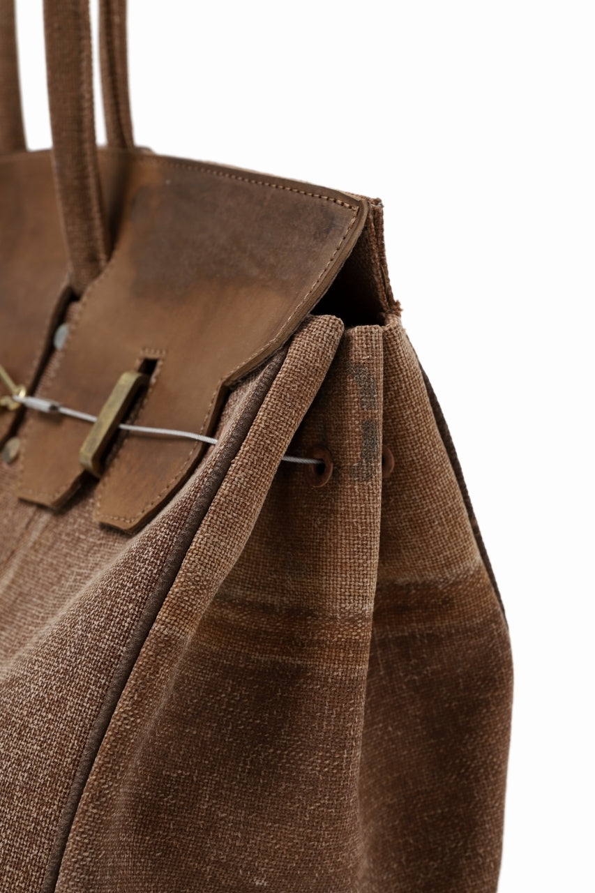 画像をギャラリービューアに読み込む, ierib exclusive bark bag #40 / Vintage JP-Fabric + Cordovan (BROWN-A)