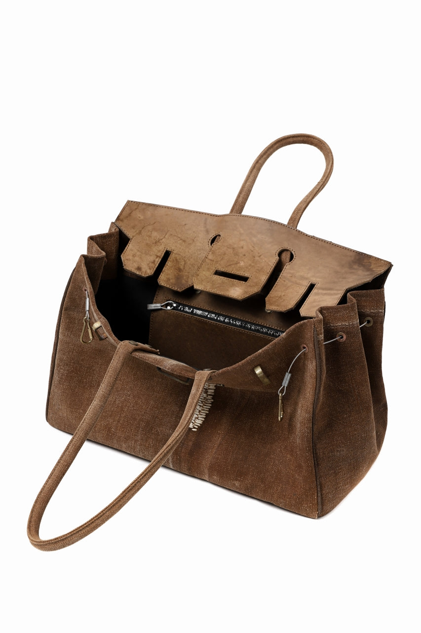 ierib exclusive bark bag #40 / Vintage JP-Fabric + Cordovan (BROWN-B)