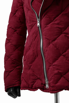 Load image into Gallery viewer, ISAMU KATAYAMA BACKLASH HOODED DOWN JACKET / [REVERSE KANGAROO LEATHER / POLISH WHITE GOOSE] (RED)