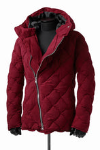 Load image into Gallery viewer, ISAMU KATAYAMA BACKLASH HOODED DOWN JACKET / [REVERSE KANGAROO LEATHER / POLISH WHITE GOOSE] (RED)