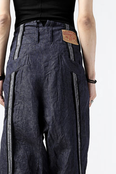 Load image into Gallery viewer, KLASICA SABRON WIDE TAPERED TROUSERS / DEEP DYED LINEN DENIM (NAVY)