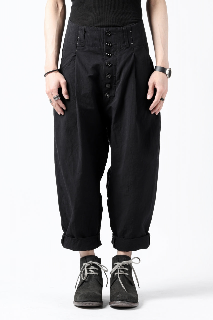 KLASICA SABRON(NW) WIDE TAPERED TROUSERS / TRI MIX HIGH DENSITY PLAIN (BLACK)