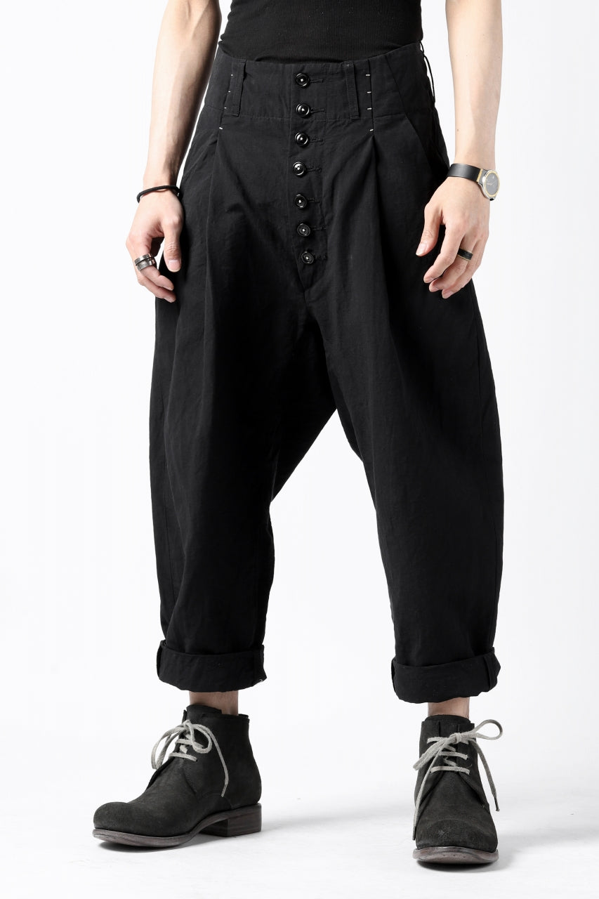 KLASICA SABRON(NW) WIDE TAPERED TROUSERS / TRI MIX HIGH DENSITY PLAIN (BLACK)