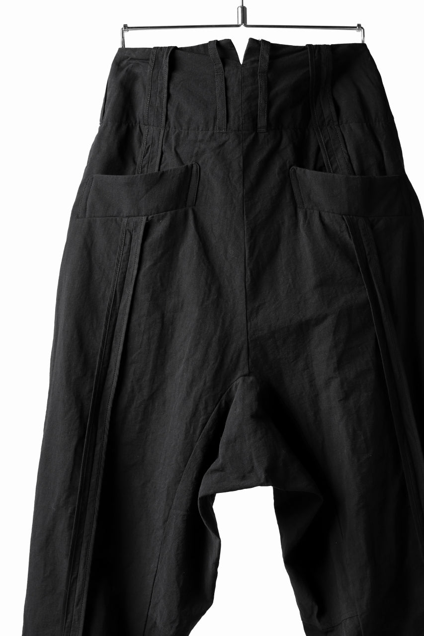 KLASICA SABRON(NW) WIDE TAPERED TROUSERS / TRI MIX HIGH DENSITY PLAIN (BLACK)