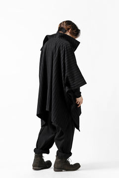 画像をギャラリービューアに読み込む, KLASICA MARGOT PONCHO COAT / WOOL FLANNEL (VINTAGE STRIPE)