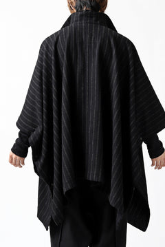 画像をギャラリービューアに読み込む, KLASICA MARGOT PONCHO COAT / WOOL FLANNEL (VINTAGE STRIPE)